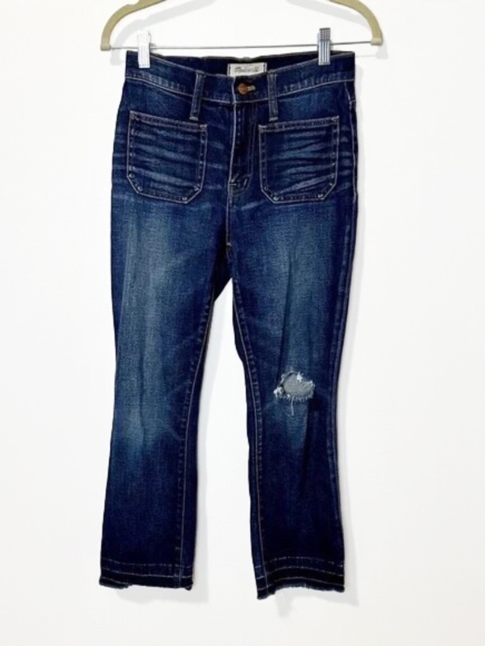 Madewell Cali Demi-Boot Jeans Size 25 Distressed Raw Hem Cropped